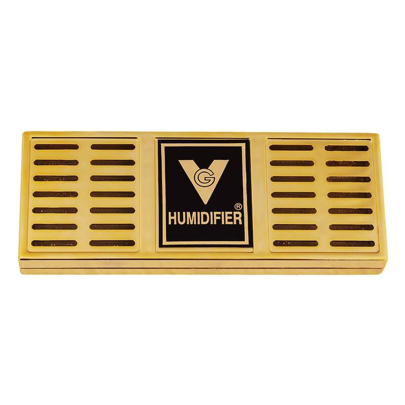 Angle. Prestige - Large Cigar Humidifier (Gold) - Gold Finish.