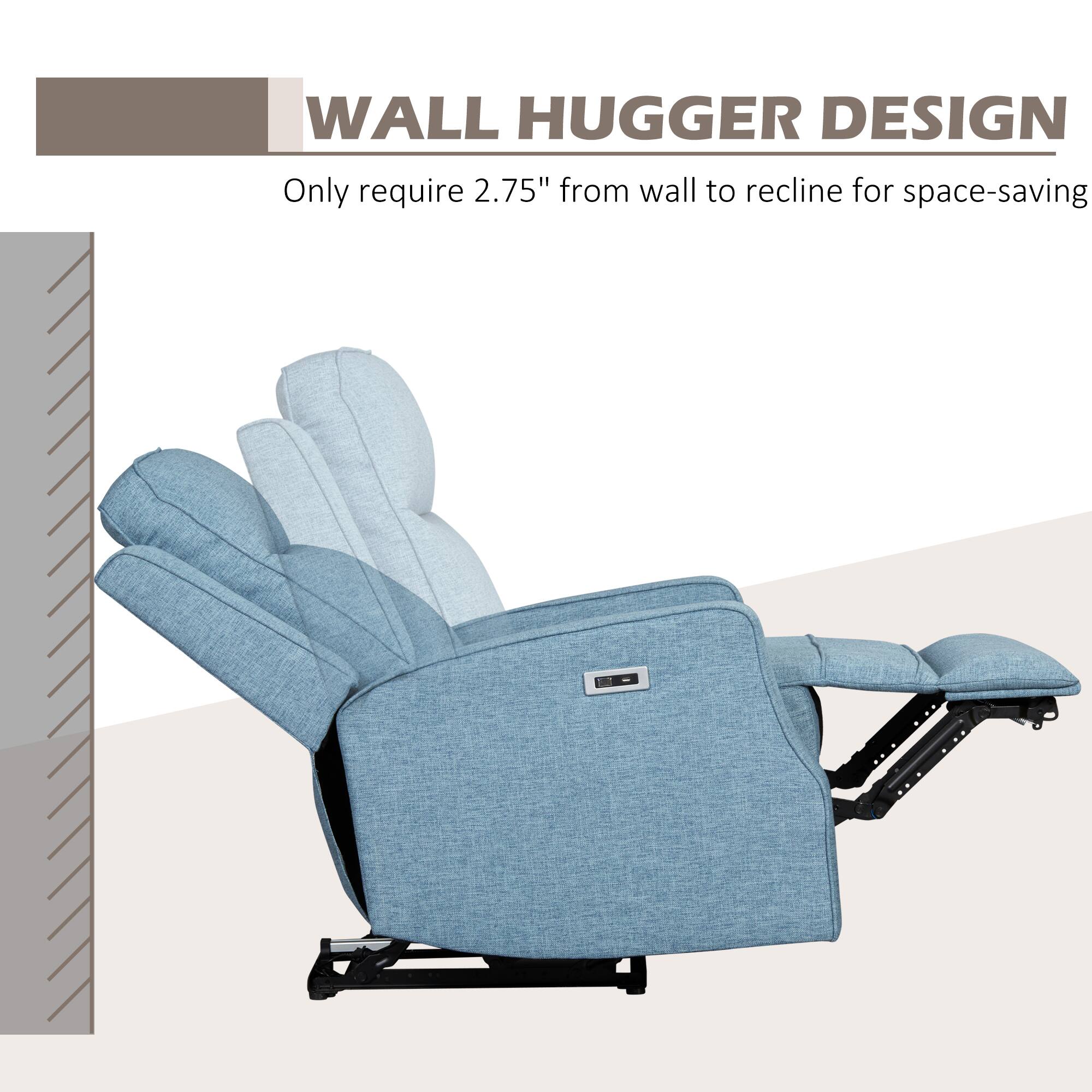 WALL HUGGER DESIGN  
Only require 2.75" from wall to recline for space-saving