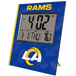 Keyscaper - Los Angeles Rams Cross Hatch Digital Desk Clock - Multicolor