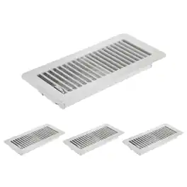 Unique Bargains - 4x10 Inch Floor Vent Covers, 4pcs Heavy Duty Metal Walkable Air Vent Covers, Adjustable Air Supply Lever for Home Office - Black