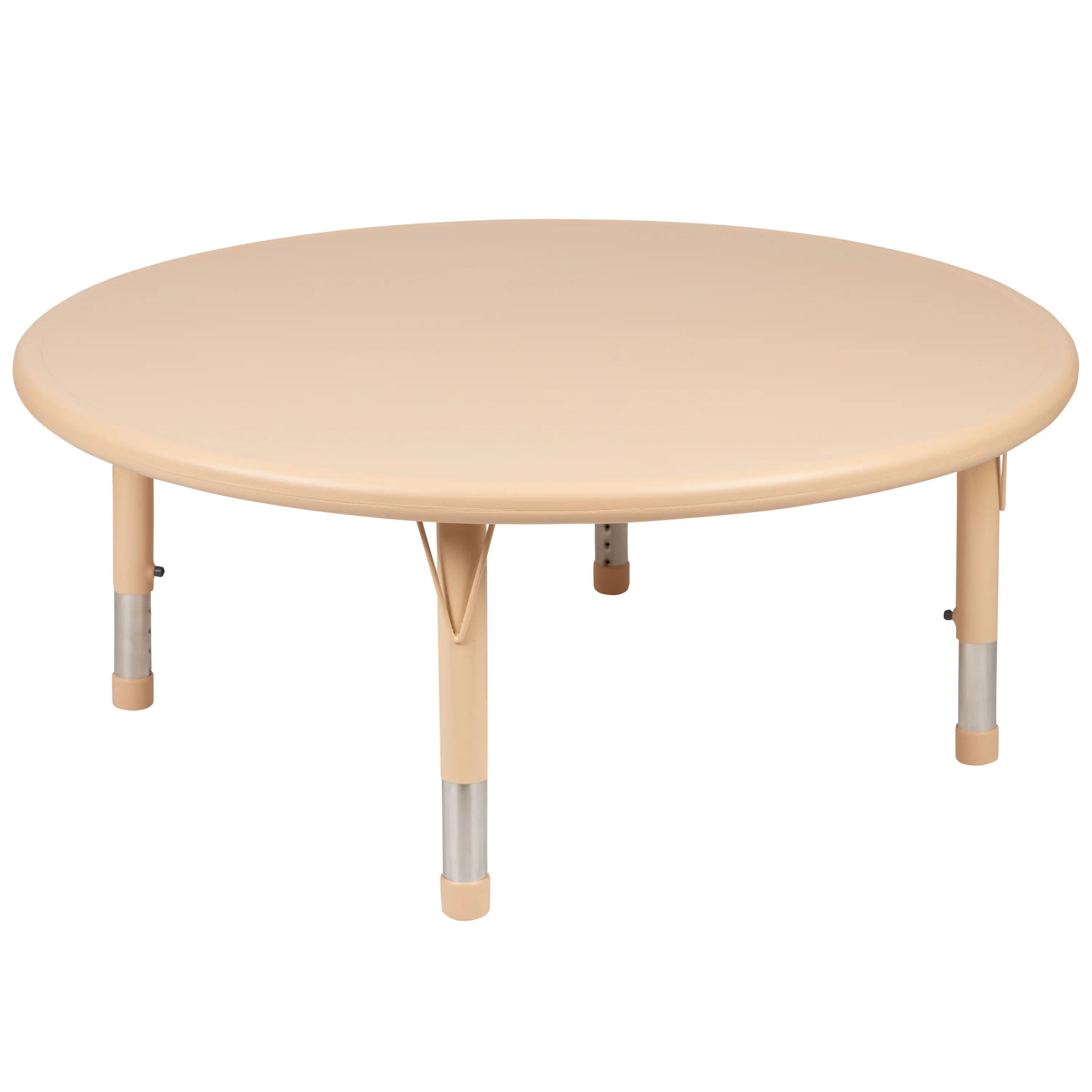 Alt View 8. Emma + Oliver - 45" Round Plastic Height Adjustable Activity Table Set with 4 Chairs - Natural.