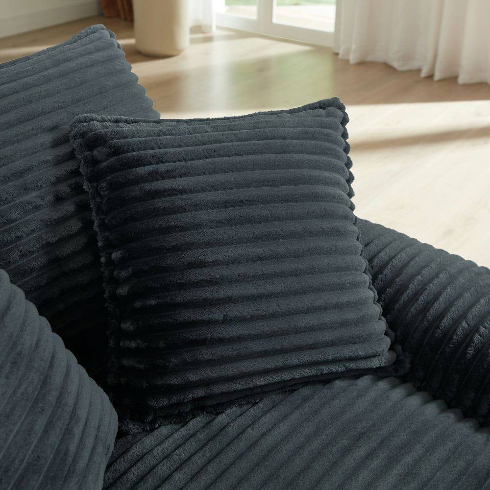 Alt View 8. Kadyn - 51.97 inch modern comfortable cushioned compression single seat sofa with unique footrest design, Dark Gray - Gray.