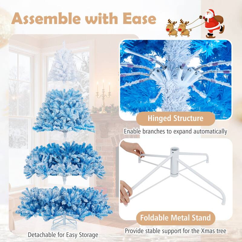 Assemble with Ease

Hinged Structure
Enable branches to expand automatically

Foldable Metal Stand
Provide stable support for the Xmas tree

Detachable for Easy Storage