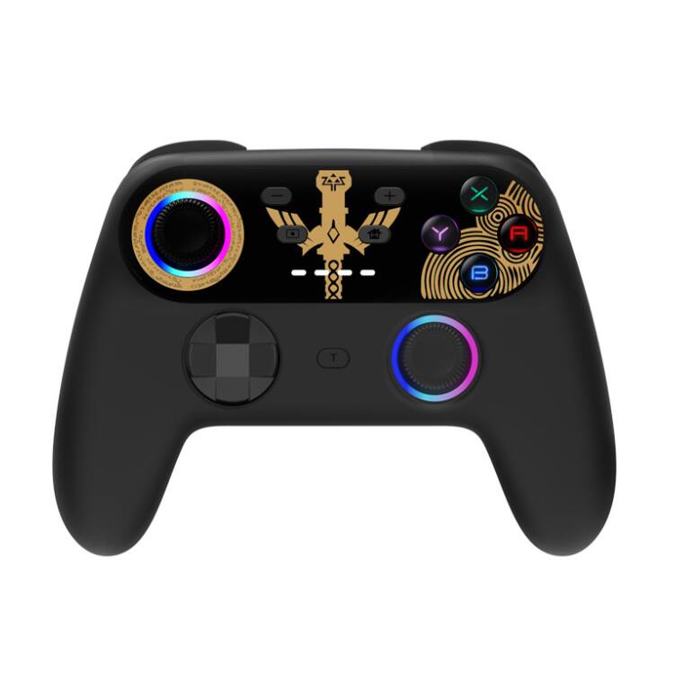 Alt View 4. Cluzine - RGB Lighting Wireless Gamepad with Vibration and Tactile Buttons, Professional Controller for Gaming - White.