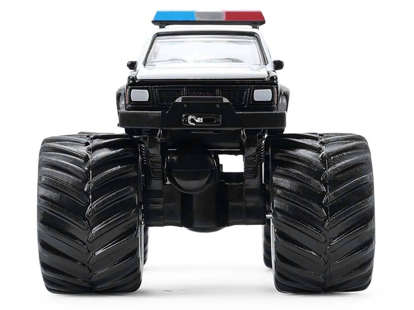 Back. Greenlight - 1990 GMC S-15 Monster Truck Texas DPS Black White Kings of Crunch Hot Pursuit Special Edition 1/64 Diecast Model Car - Black and White.