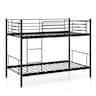 Costway - Metal Twin Over Twin Bunk Bed with Built-in Ladder Safety Guardrail - Black