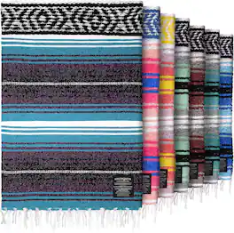 Zulay Kitchen - Large Mexican Blanket 70x50 Authentic Woven Throw - Purple Haze