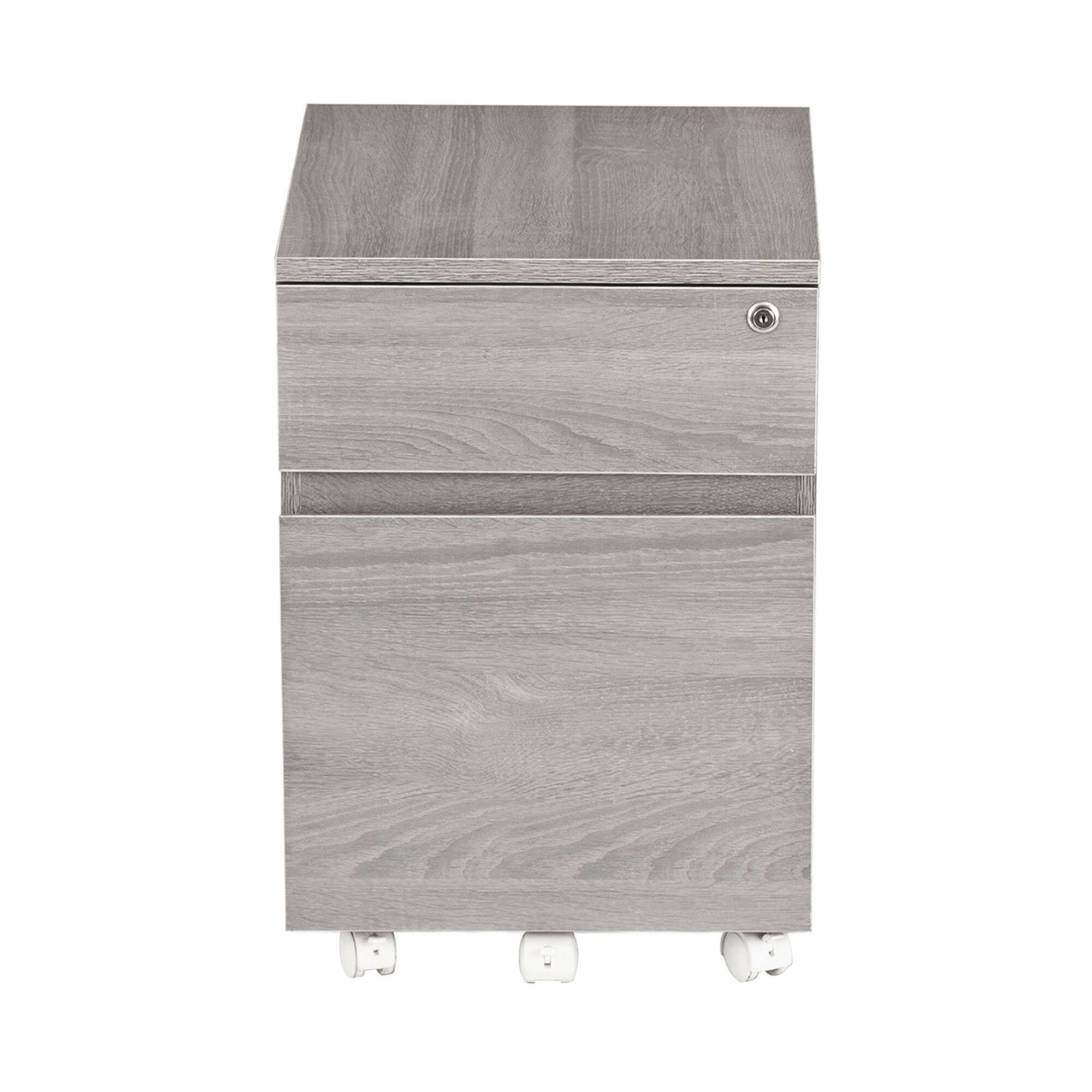 Alt View 2. GOODSILO - Rolling Vertical Filing Cabinet with Lockable Drawers and Storage Space - Gray.