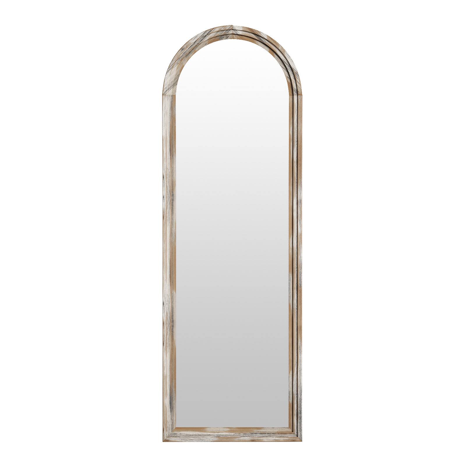 Easly - Antique 22 in. W x 65 in. H Arched Wood Framed Full Length Floor Mirror - White price history on PriceWatchPro