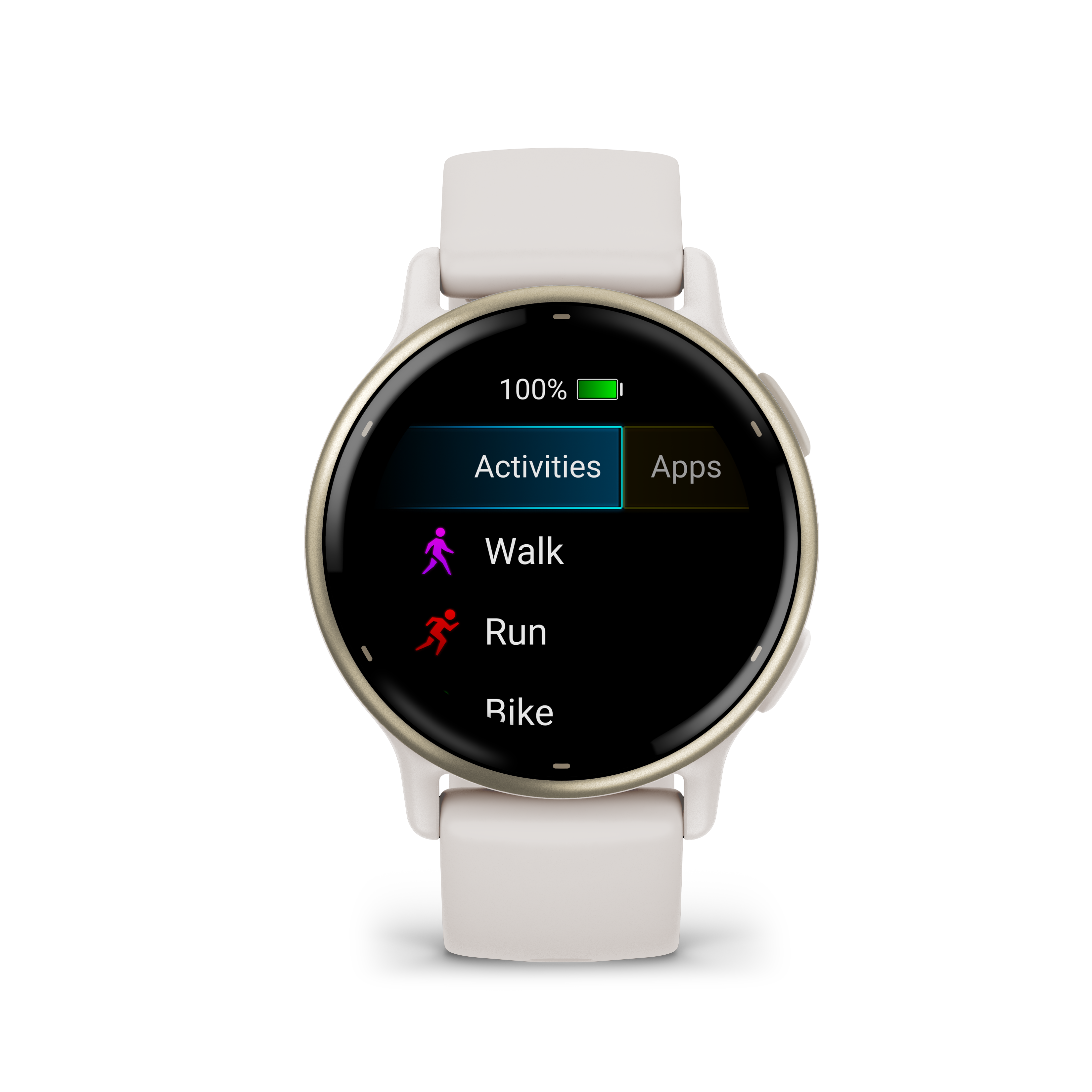 100% Activities Apps  
Walk  
Run  
Ride