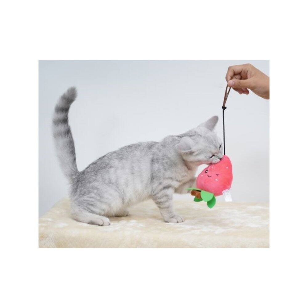 Alt View 4. PetPals - PetPals Strawberry Interactive Cat Toy - Red.