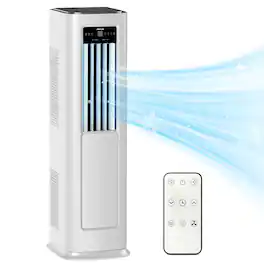 Airplus - 12000 BTU Tower Portable Air Conditioner with Dehumidifier, Remote, 360° Wheels, White