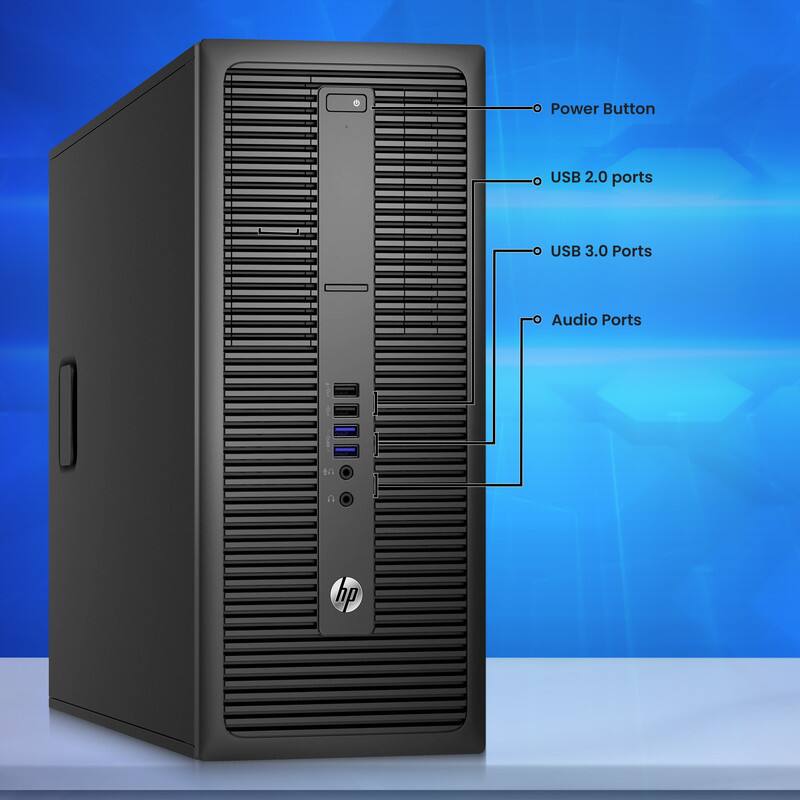 Power Button  
USB 2.0 ports  
USB 3.0 Ports  
Audio Ports  

1 hp