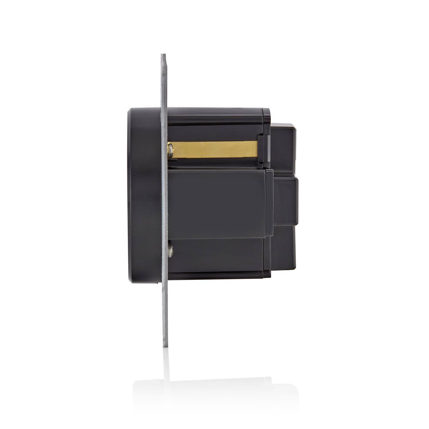 Angle. Leviton - Leviton EV Charging 50 amps 250 V Single Black Outlet 14-50R 1 pk - Black.