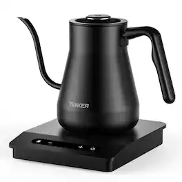 ZACHVO - 1200W Gooseneck Electric Kettle, 5 Preset Temps, 4-hr Warm, 0.8 L Stainless Steel, Precise Pour for Coffee & Tea - Black