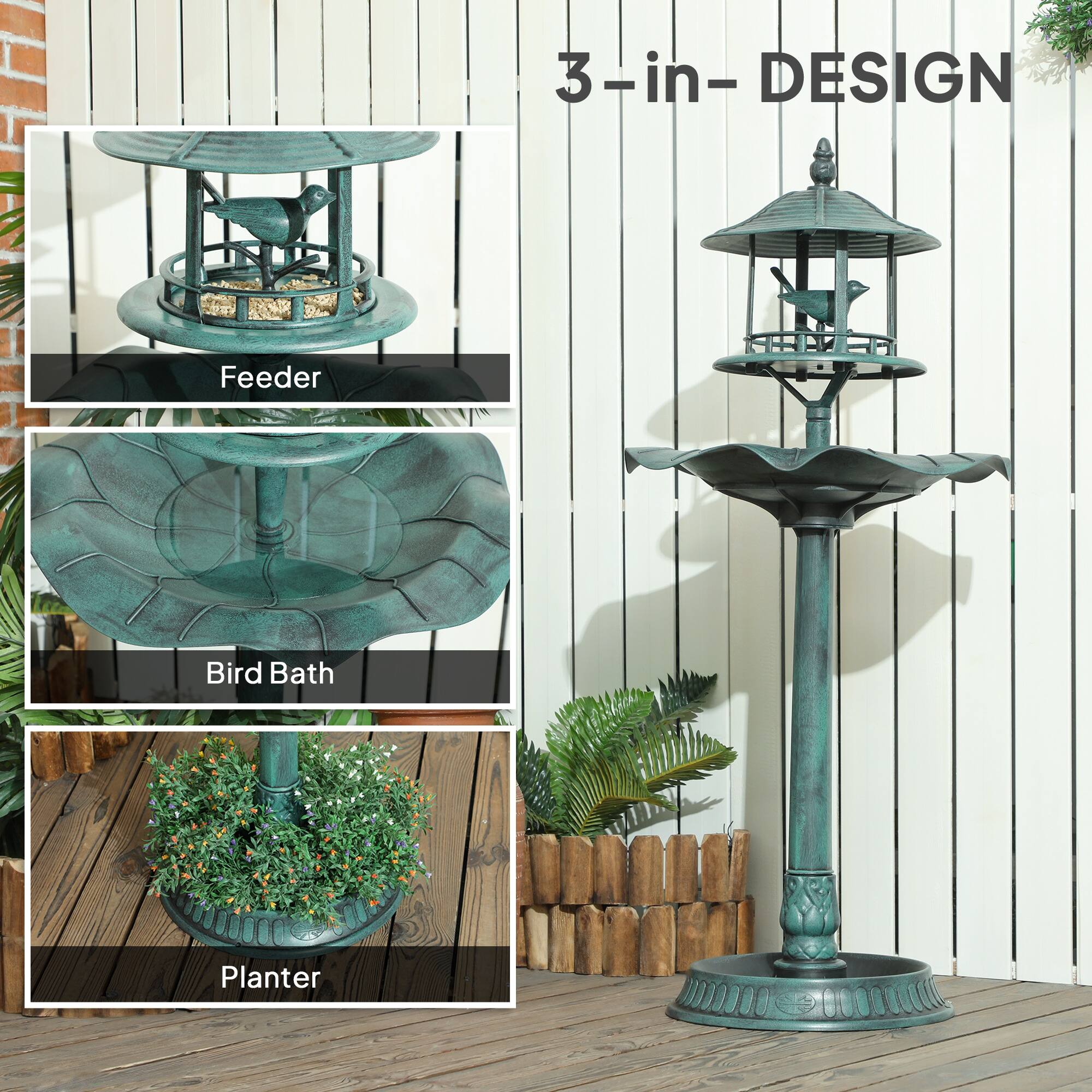 3-in-1 DESIGN

Feeder

Bird Bath

Planter