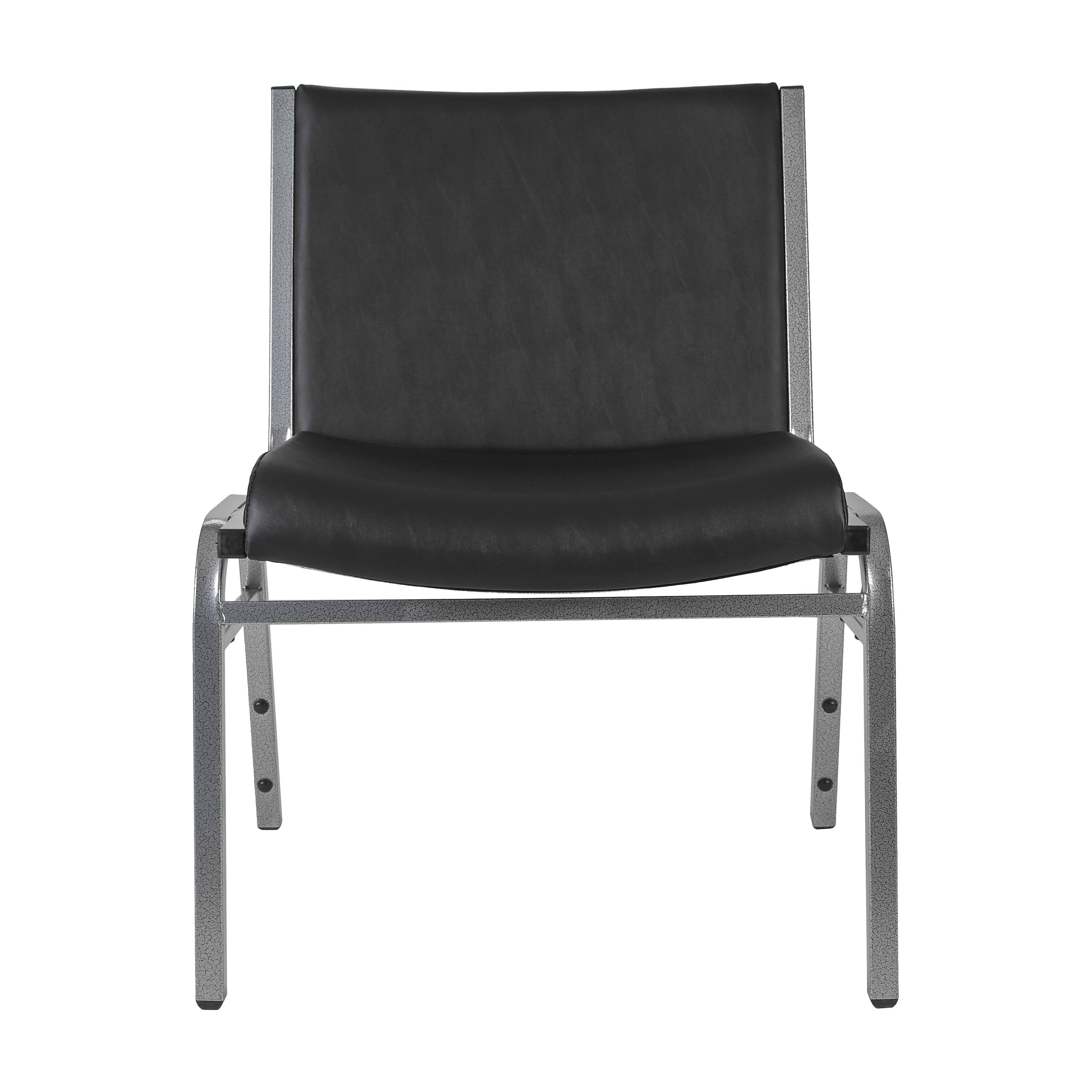 Angle. Flash Furniture - HERCULES Big & Tall 1000 lb. Rated Black Vinyl Stack Chair - Black.