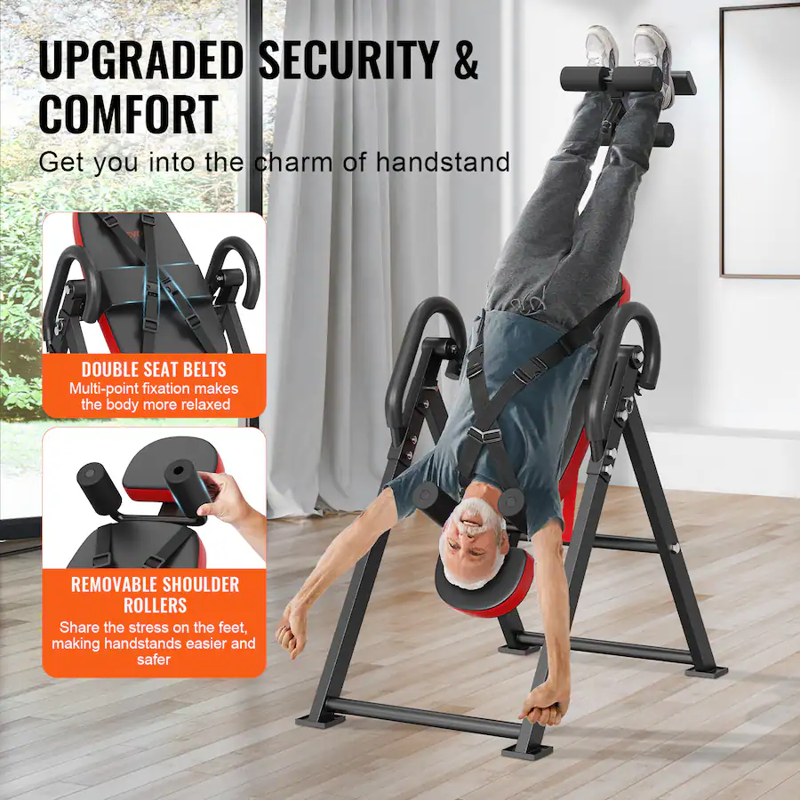 VEVOR Inversion Table, 300 lbs Capacity Heavy Duty Inversion Table ...