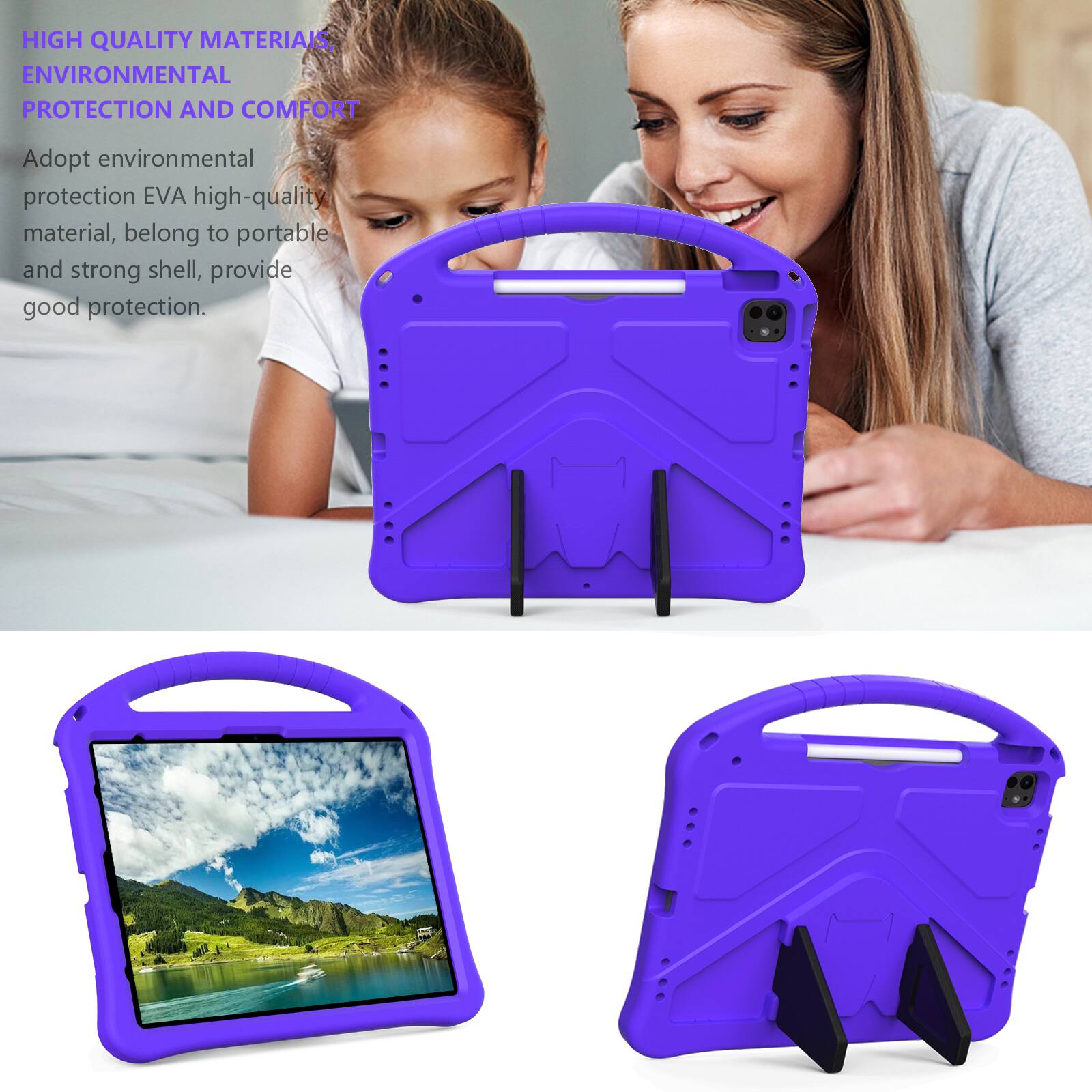 HIGH QUALITY MATERIALS, ENVIRONMENTAL PROTECTION AND COMFORT

Adopt environmental protection EVA high-quality material, belong to portable and strong shell, provide good protection.