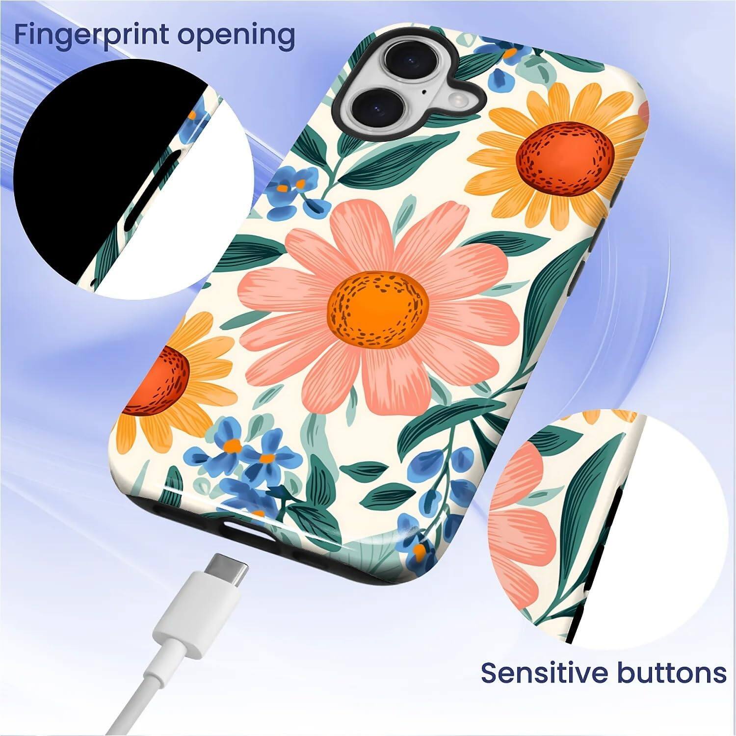 Fingerprint opening  
Sensitive buttons
