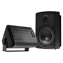 Gemini - GHSI Series GHSI-W650BT-PR Outdoor Bluetooth 300-Watt-Peak Speaker Set with Mounting Brackets and Remote, 2 Count - Black