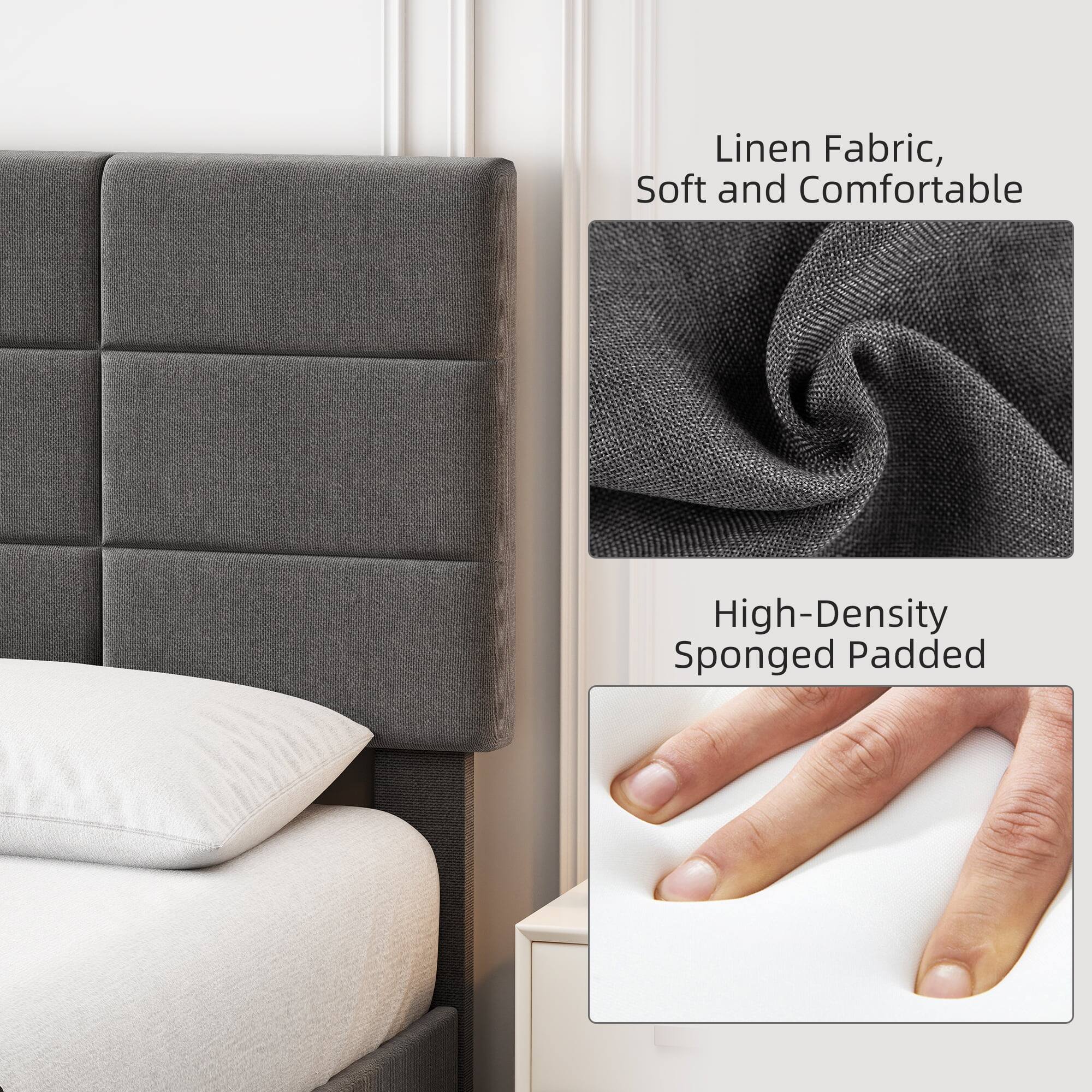 Linen Fabric, Soft and Comfortable

High-Density Sponged Padded