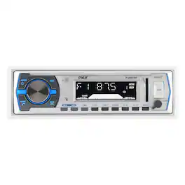 PylePro - Pyle PLMRB29W Marine Single DIN Bluetooth Marine MP3 In-Dash Stereo Receiver w/ Remote Control (White)
