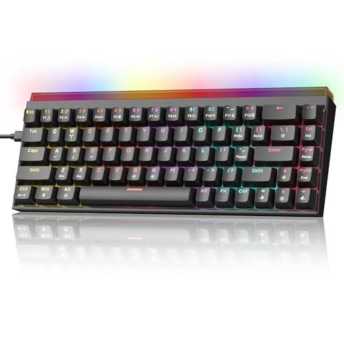 Comfort Essence - 60 Gaming Pink - Wired Creamy Mechanical Hot-swappable Rgb Custom Mini Key Board With Arrow Keyssoftware - WK68 PRO-Black