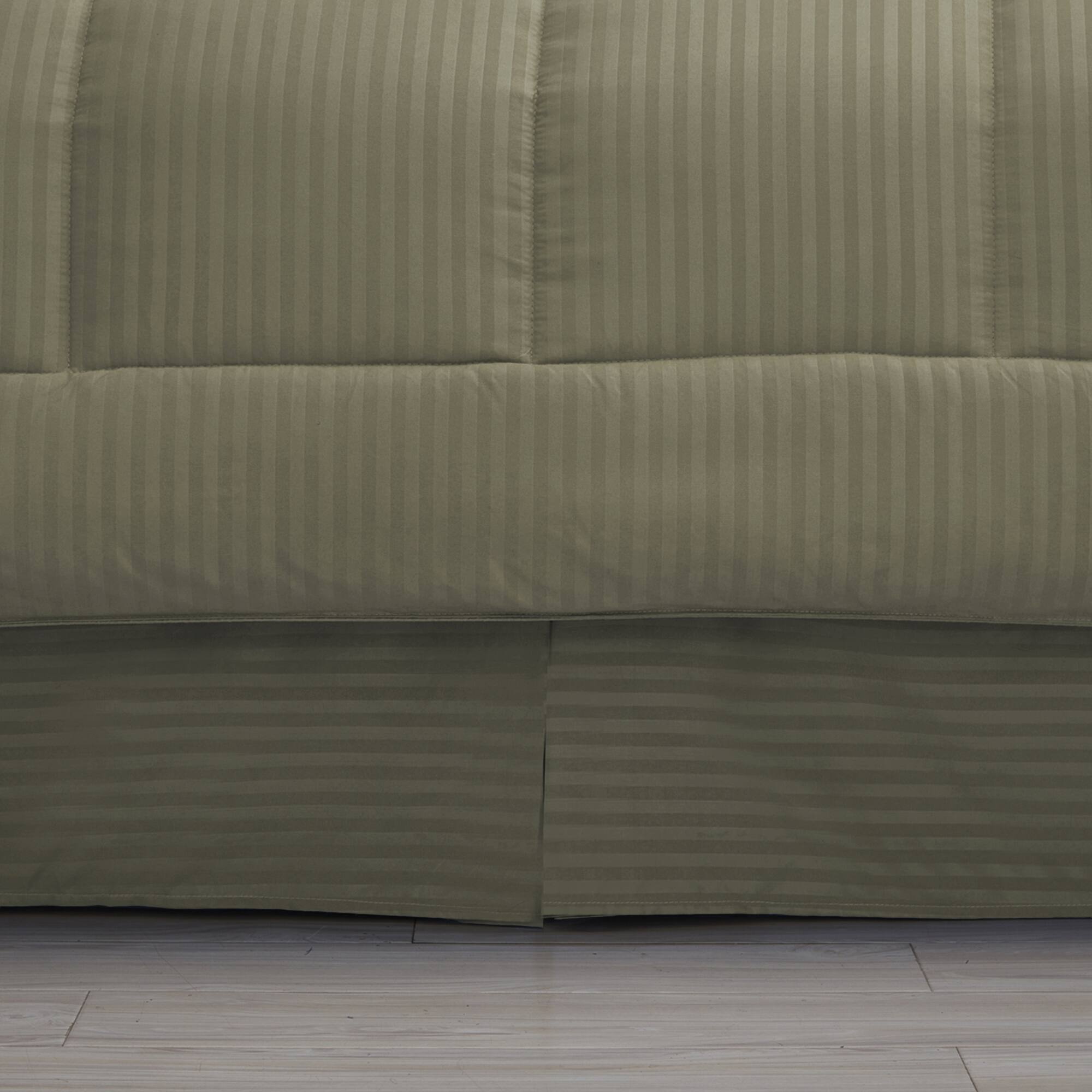 Alt View 1. Sweet Home Collection - 8 Piece Embossed Dobby Stripe Bed in a Bag All Season Complete Set with Sheets - King - Sage.