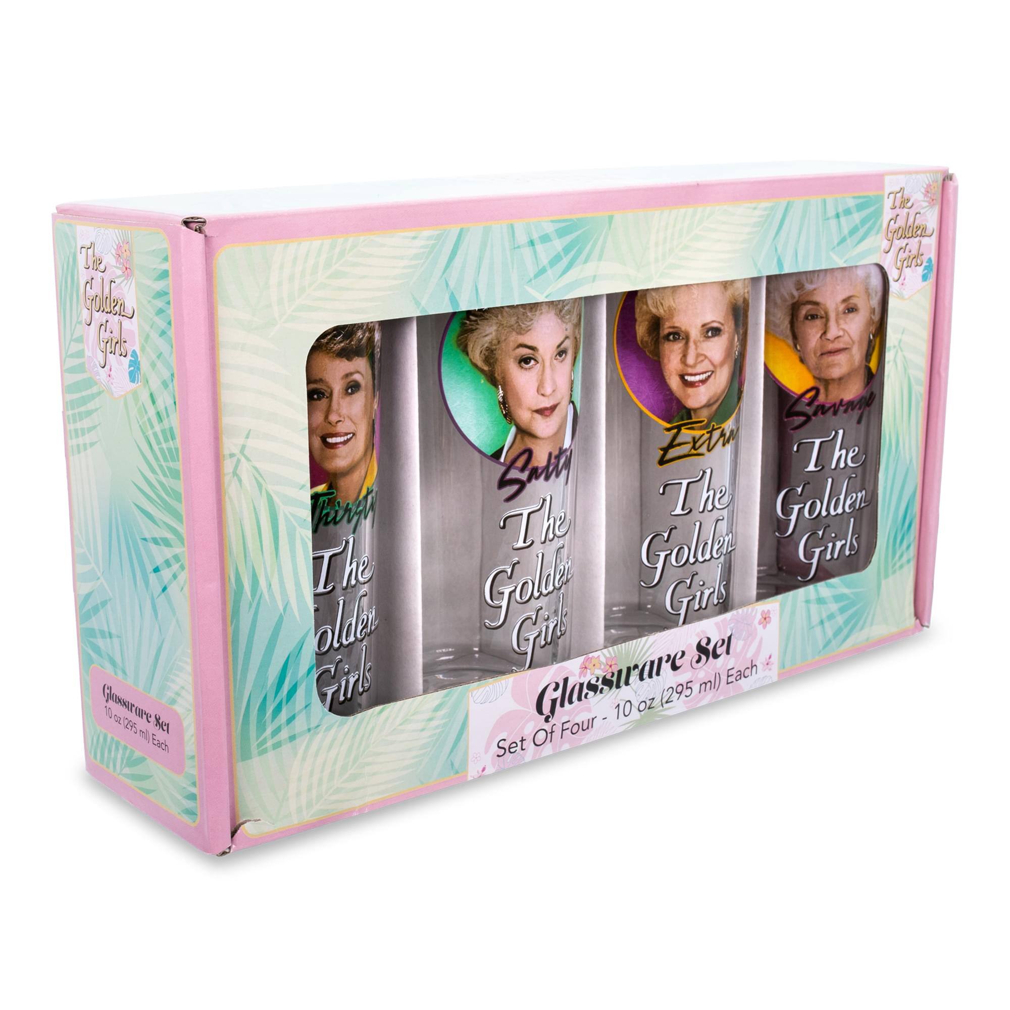 The Golden Girls  
Glossaire Set  
Set Of Four - 10 oz (295 ml) Each  

The Golden Girls  
The Golden Girls  
The Golden Girls  
The Golden Girls