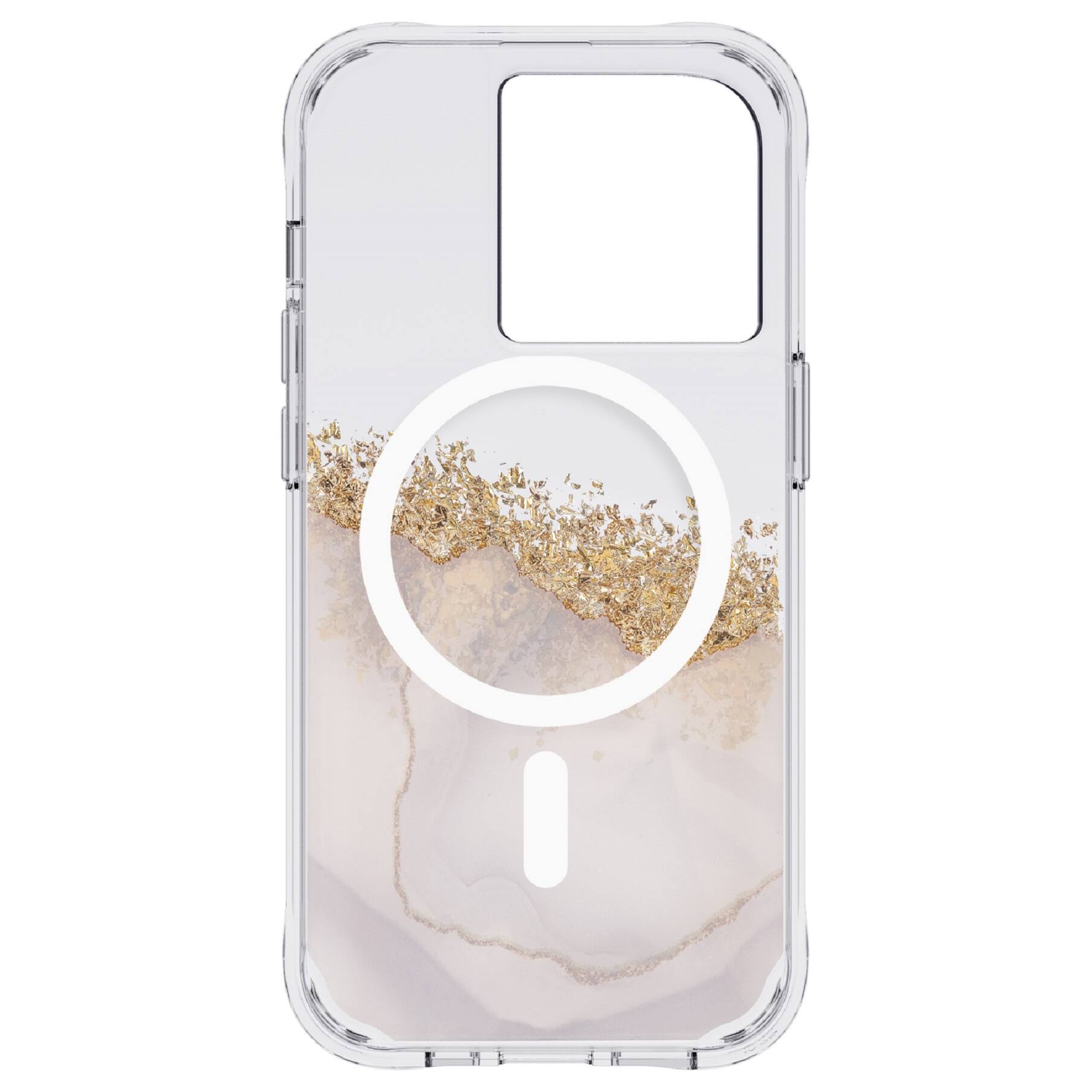 Alt View 2. Case-Mate - HardsAntimicrobial Hardshell Case with MagSafe for Apple iPhone 14 Pro - Karat Marble.