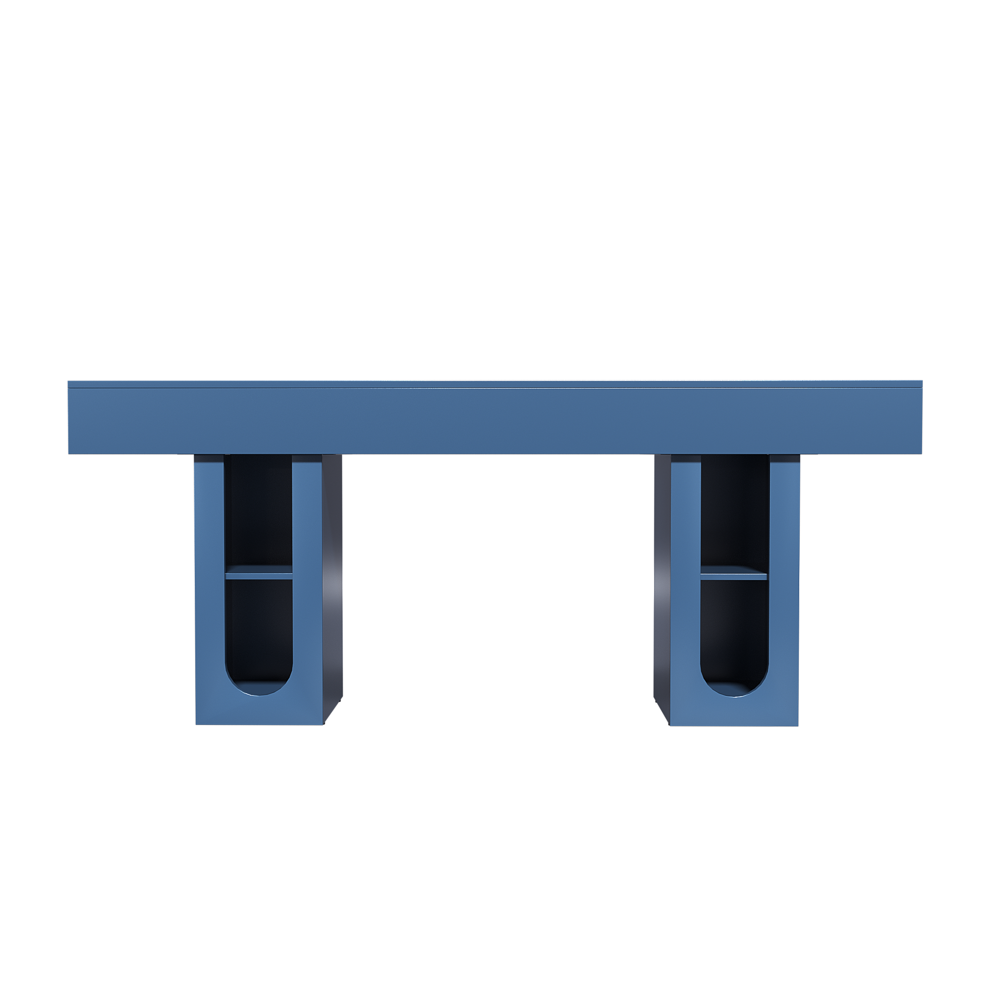 Alt View 2. Whisen - 71-Inch Long Console Table with Built-in Power Outlet and Adjustable Shelves-Blue - Blue.
