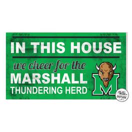 Jardine - Marshall Thundering Herd 11'' x 20'' Indoor/Outdoor In This House Sign - Green