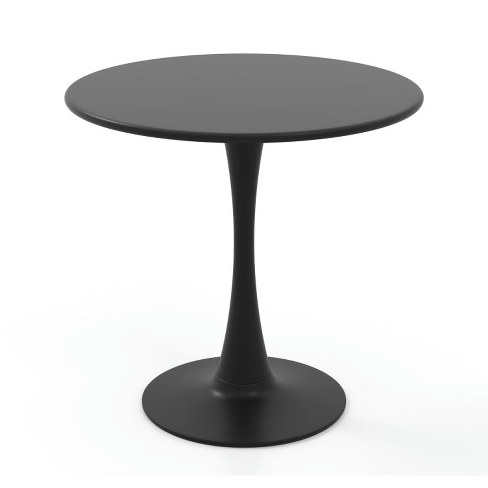 Alt View 1. Resenkos - 31.5 In Round Dining Table with Anti-Slip PP Ring-Black, Dining Table, Kitchen Bar Height Table and Chairs - Black.