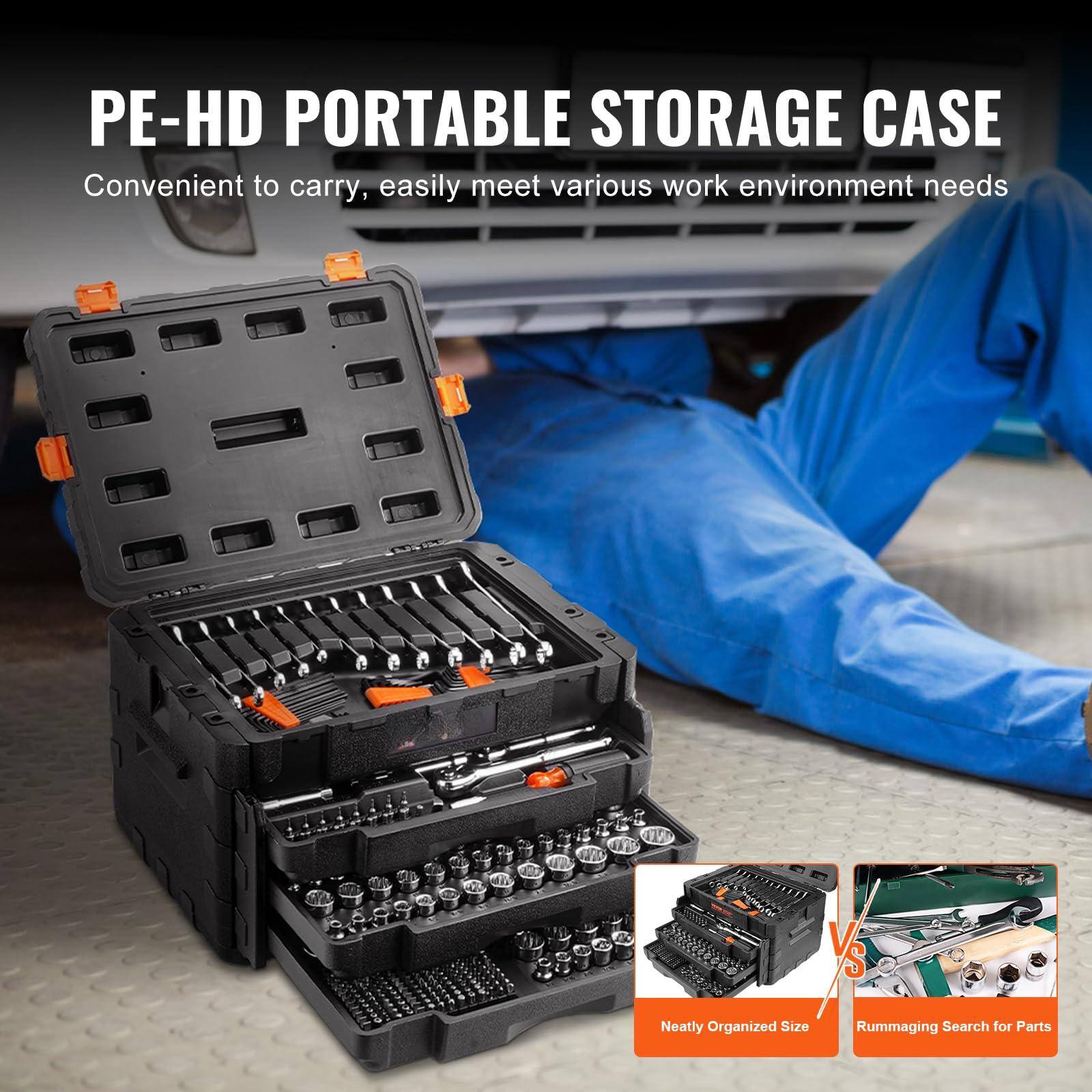PE-HD PORTABLE STORAGE CASE  
Convenient to carry, easily meet various work environment needs  

Neatly Organized Size  
vs  
Rummaging Search for Parts