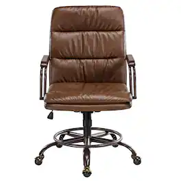Eureka Ergonomic - PU Leather Home Office Chair Ergonomic Desk Chair - Brown