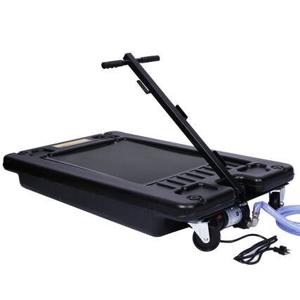 Front. Boyel Living - 17-Gallon Low-Profile Oil Drain Pan With 110V Electric Pump - Black.