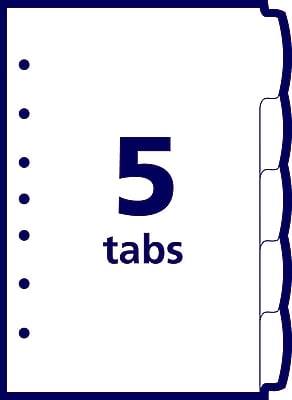 Alt View 6. Avery - Write & Erase Plastic Mini Dividers, 5 Tabs - Multicolor.