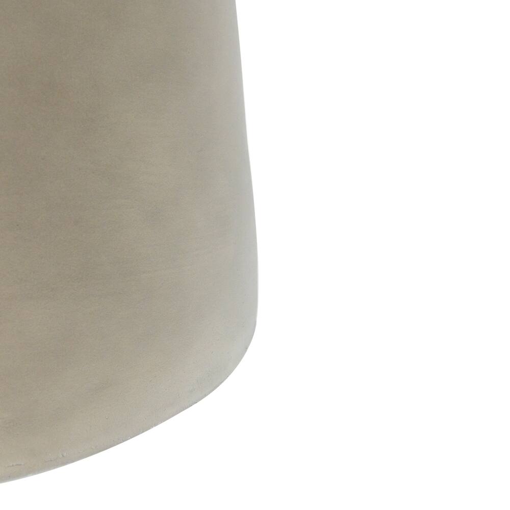 Alt View 4. Loheer - Loheer Outdoor Side Table Light Grey Round Drum Accent Table - Light Grey.