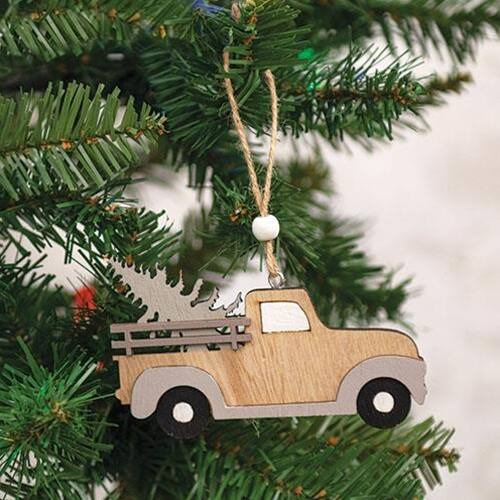 Angle. BreeBe - Nordic Wooden Truck With Tree Ornament - Multicolor.