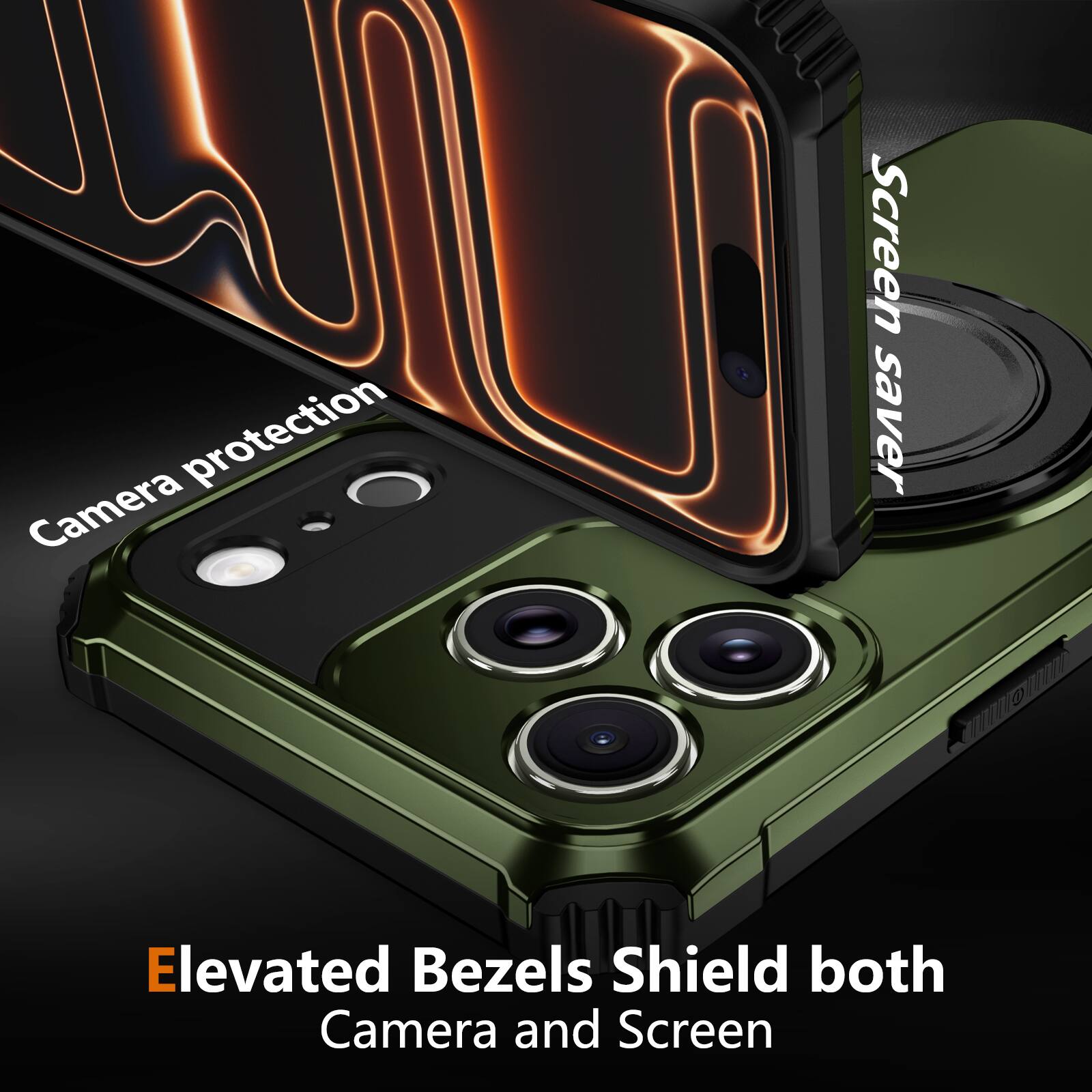 AI Camera protection Screen saver Elevated Bezels Shield both Camera and Screen