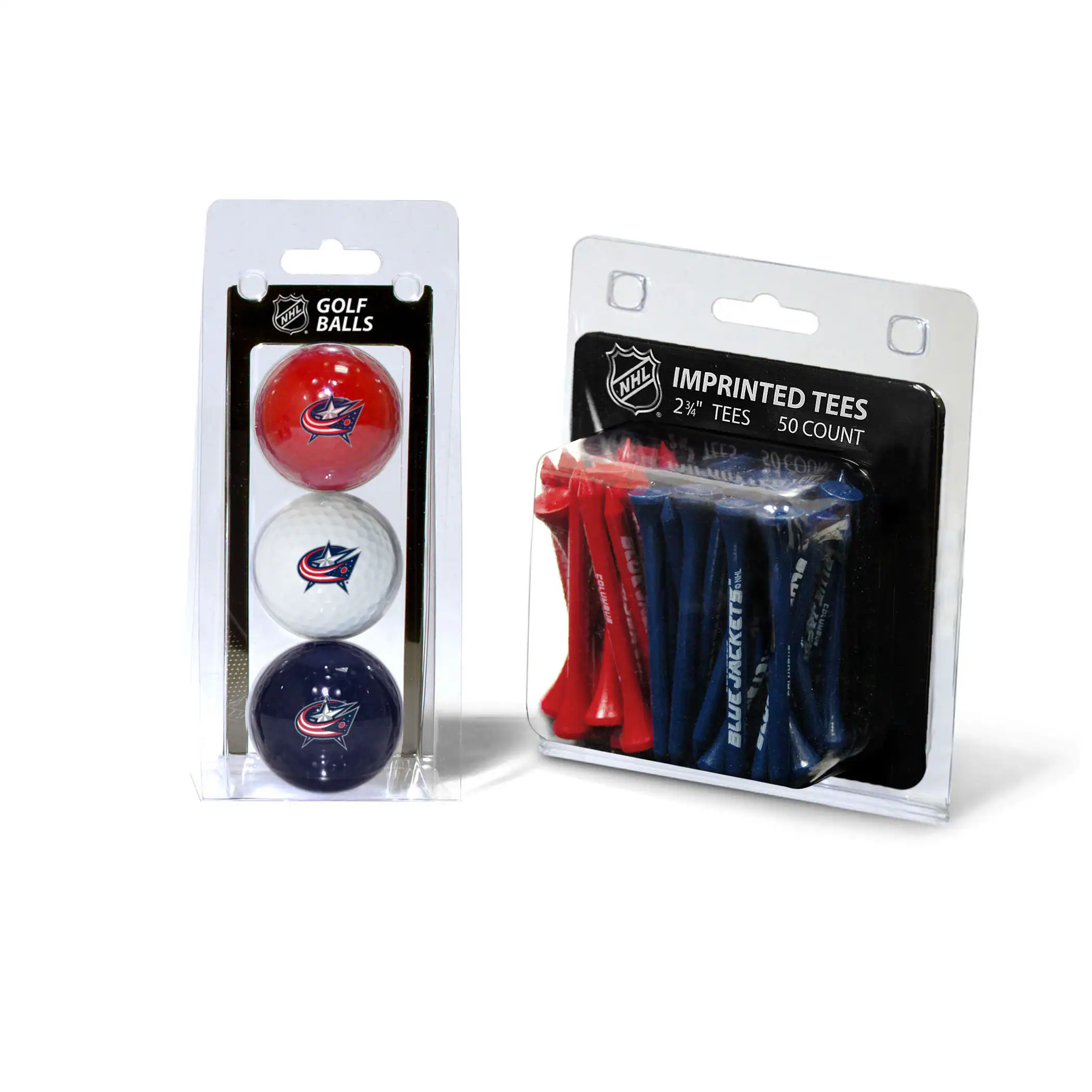 Team Golf - Columbus Blue Jackets 3-Golf Ball & 50-Golf Tee Set - Multicolor
