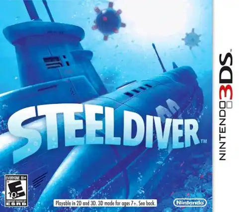 3DS
STEELDIVER™
NINTENDO
EVERYONE 10+
CONTENT RATED BY ESRB
Playable in 2D and 3D. 3D mode for ages 7+. See back.
Nintendo - E10+ (Everyone 10+)