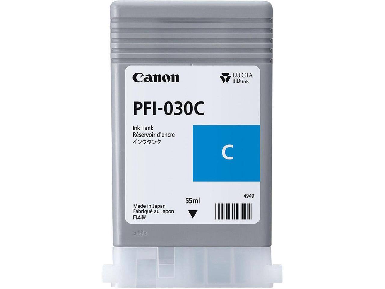 Canon LUCIA TD Ink PFI-030C Ink Tank Reservoir d'encre  
Made in Japan Fabriqué au Japon  
55ml  
4949