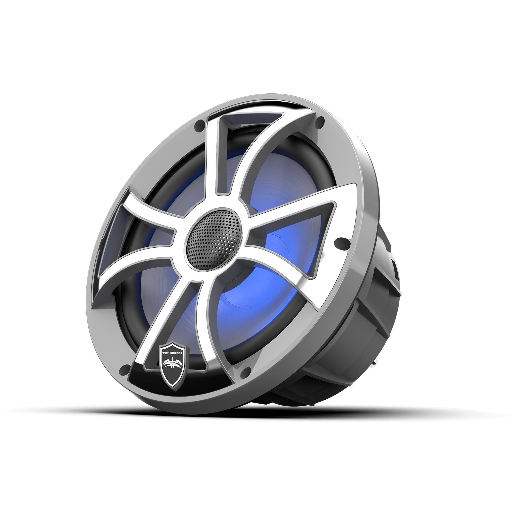 Alt View 10. Wet Sounds - Wet Sounds REVO 8 XS-G-SS V3 - Revolution Series 8" RGB LED Marine Coaxial Speakers with Gunmetal/Stainless XS Gril... - Black/Gray.