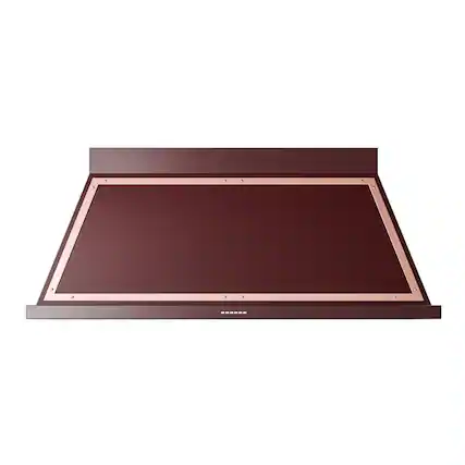 Front. ILVE - ILVE Nostalgie II Noblesse 60 inch Ducted Wall Mount Range Hood with 600 CFM (Burgundy, Copper Trim) - Burgundy.