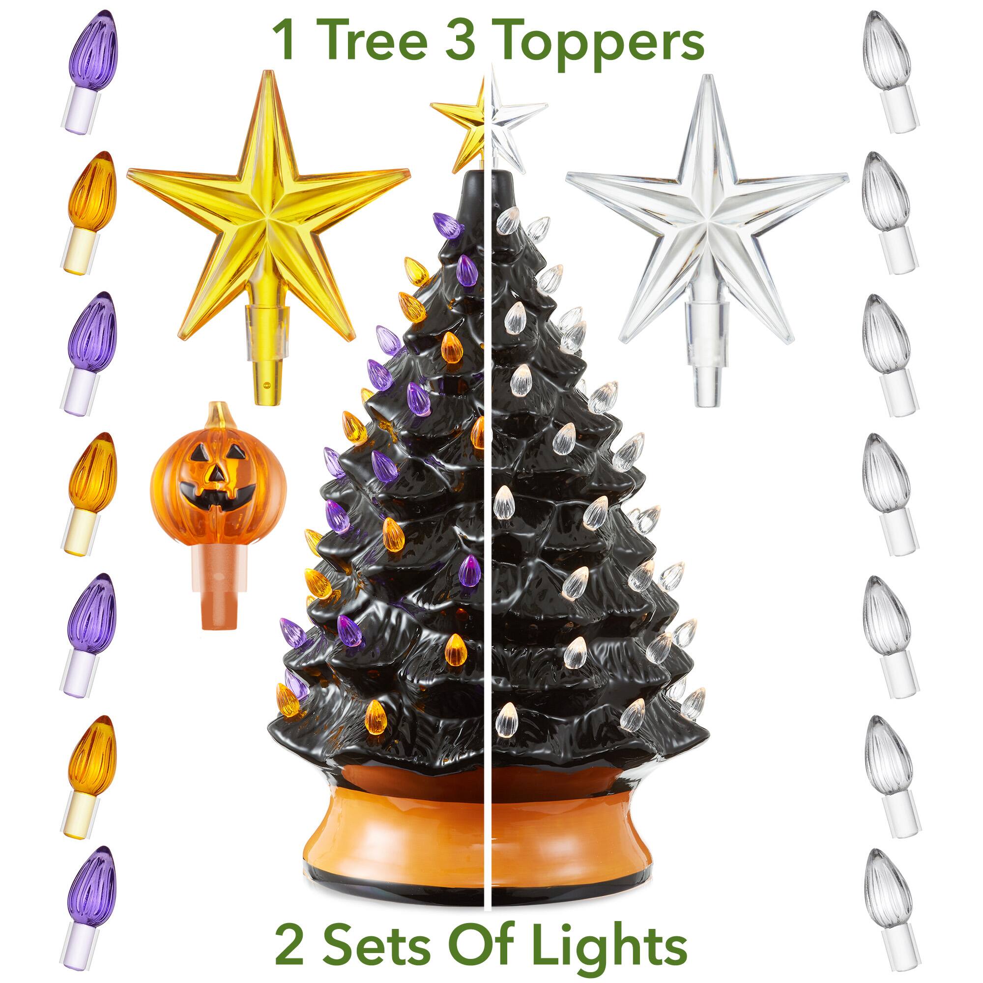 1 Tree  
3 Toppers  
2 Sets Of Lights