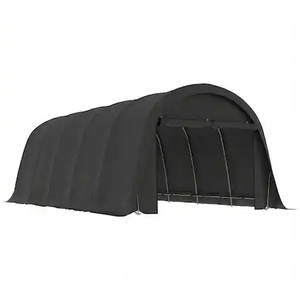 Front. Outsunny - x 23.6' Heavy Duty Carport, UPF50+ Portable Garage Car Canopy Tent with Galvanized Frame, Large Door.