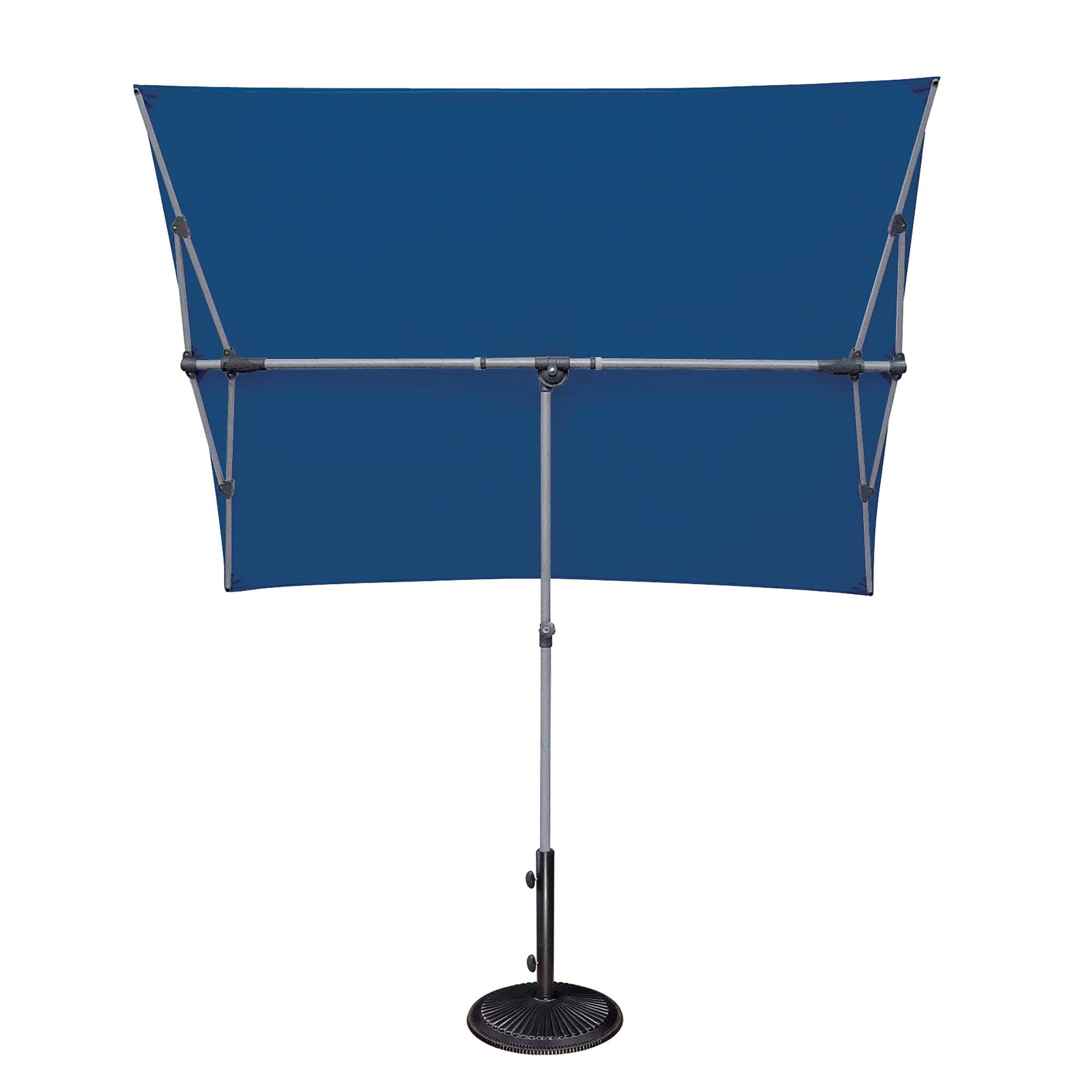 Left. Mondawe - 5' x 7' Rectangle Patio Umbrella with Protective Cover - Ocean Blue.
