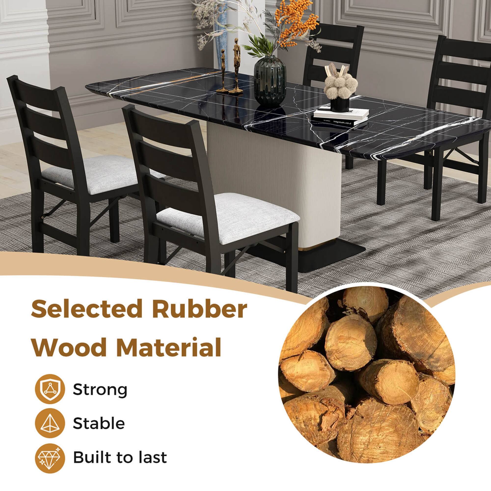 Selected Rubber Wood Material

- Strong
- Stable
- Built to last